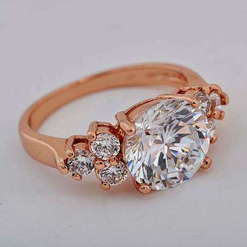 Sparkling Rose Gold Filled AAA Cubic Zirconia Wedding Bridal Ring 7